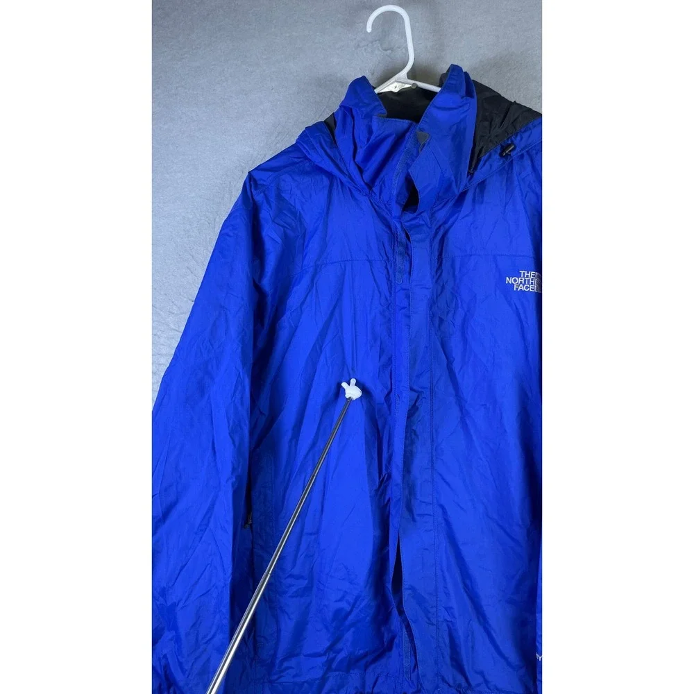 The North Face Rain Jacket Mens L Blue Good HyVent Hooded Waterproof Shell